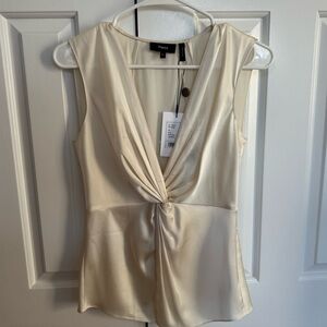 NWT theory soft satin twist blouse